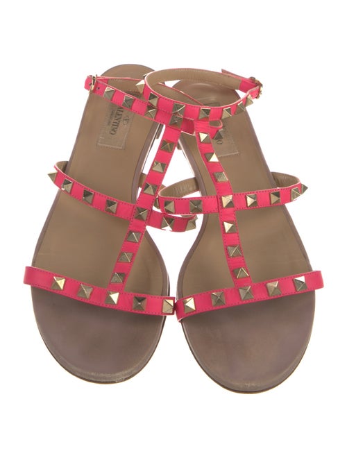 Valentino Rockstud Accents Leather Gladiator Sandals