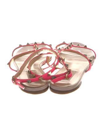 Valentino Rockstud Accents Leather Gladiator Sandals