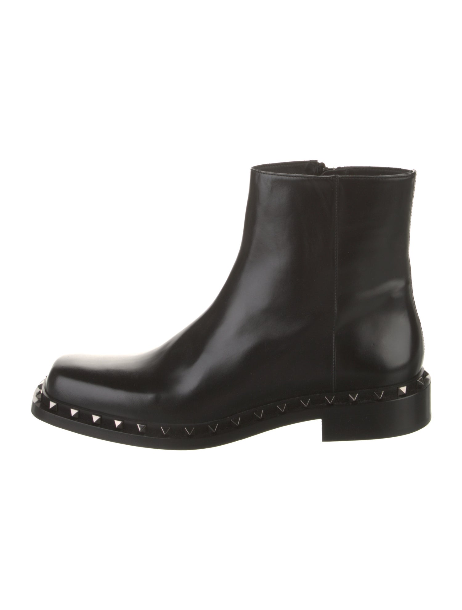 Valentino Rockstud Accents Leather Chelsea Boots