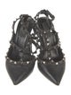 Valentino Rockstud Accents Leather T-Strap Pumps
