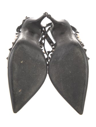 Valentino Rockstud Accents Leather T-Strap Pumps
