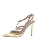 Valentino Rockstud Accents Patent Leather T-Strap Pumps