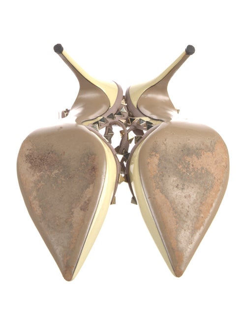 Valentino Rockstud Accents Patent Leather T-Strap Pumps