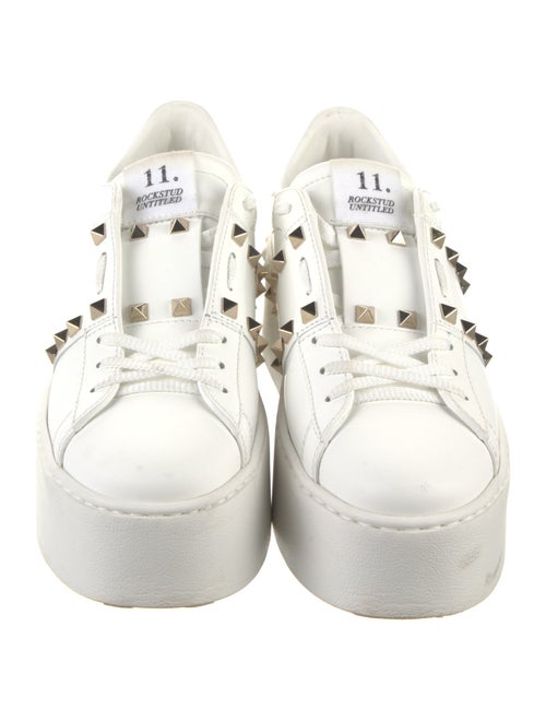 Valentino Rockstud Accents Leather Sneakers