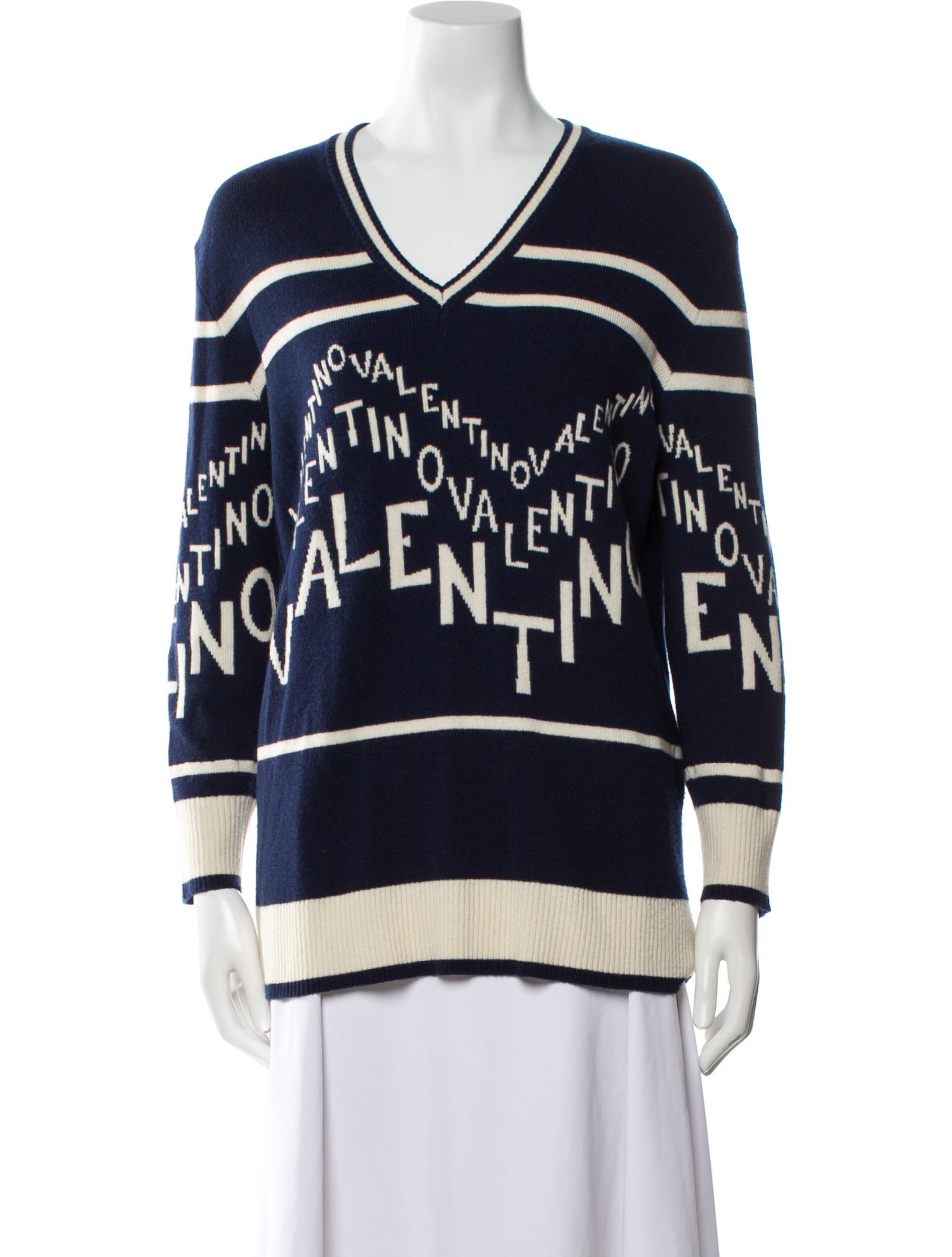 Valentino Virgin Wool Printed Sweater
