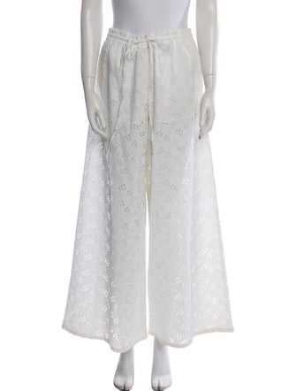 Valentino Lace Pattern Wide Leg Pants