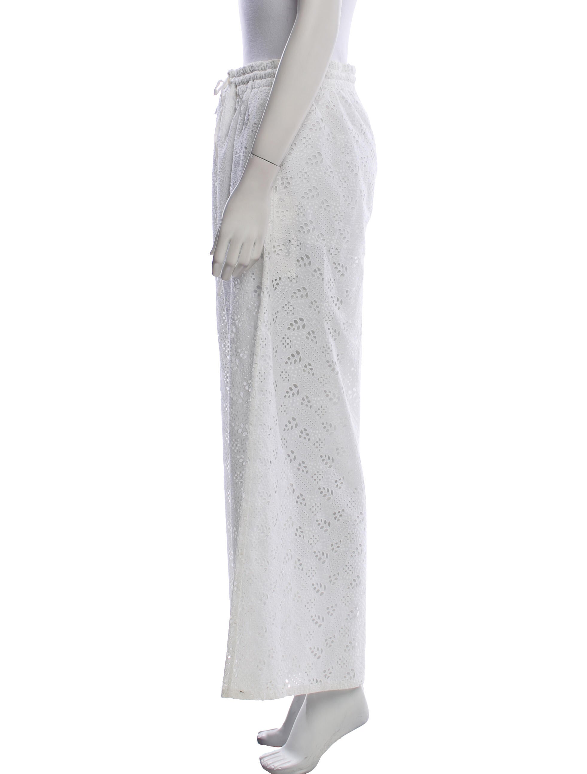 Valentino Lace Pattern Wide Leg Pants