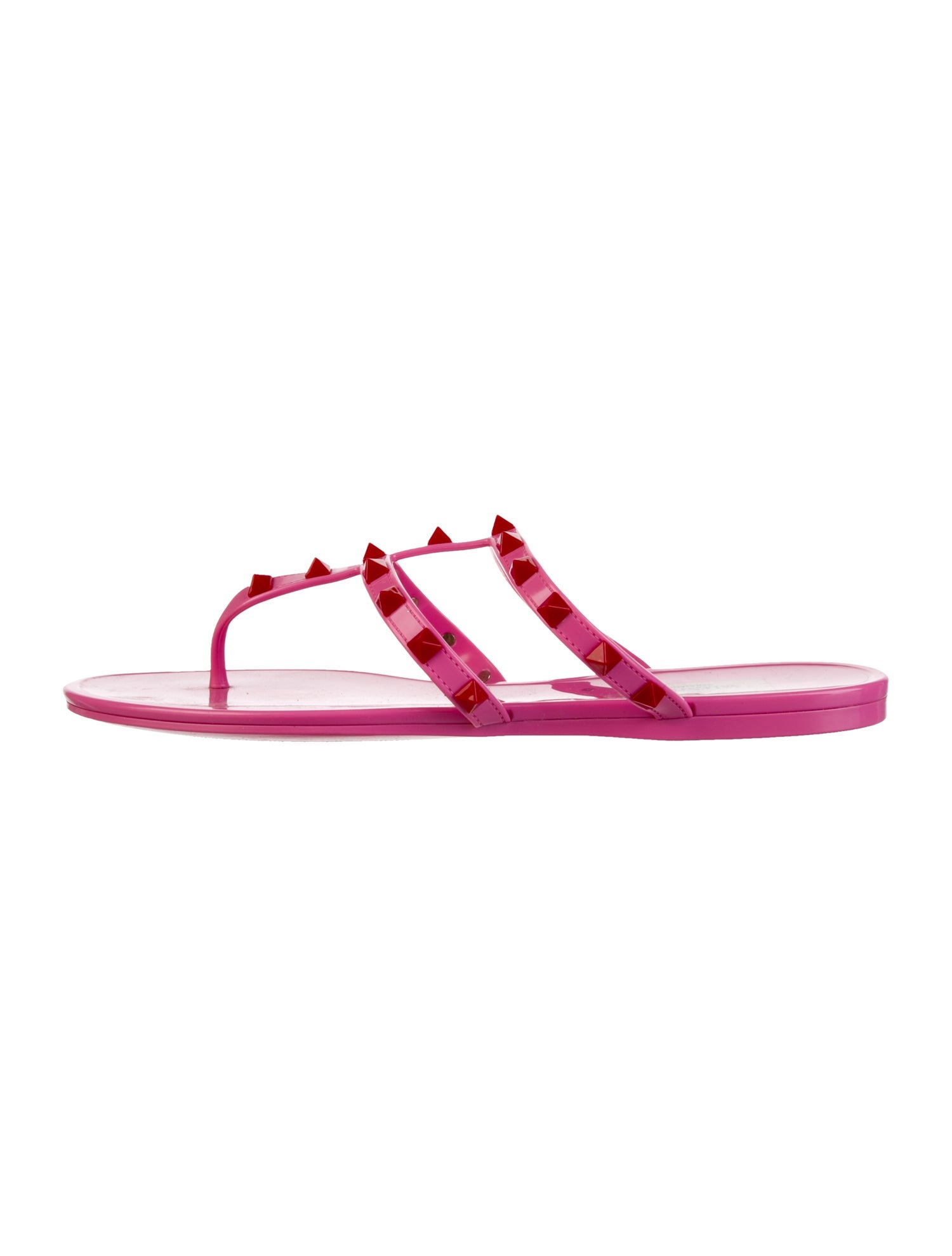 Valentino Rockstud Accents Rubber Flip Flops
