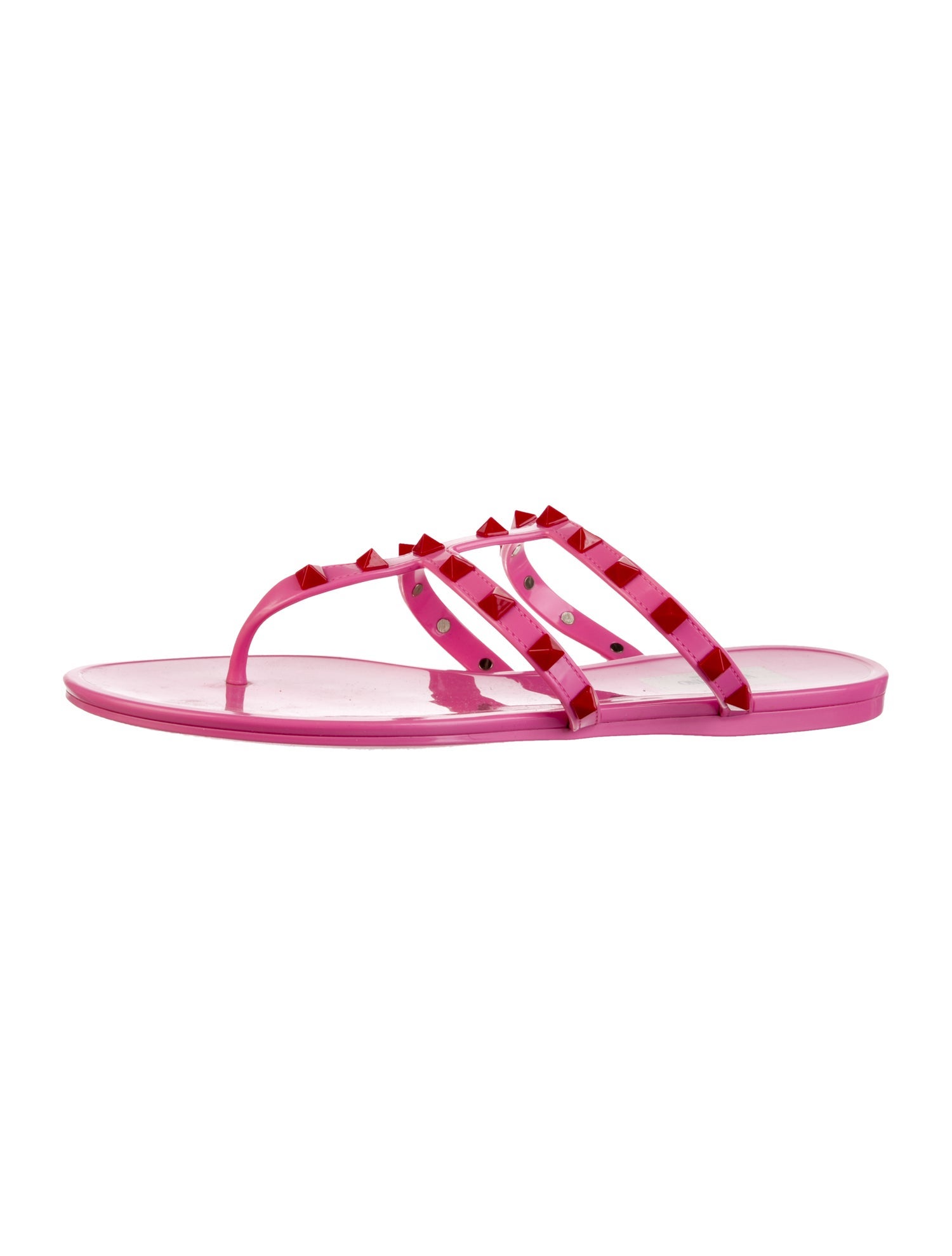 Valentino Rockstud Accents Rubber Flip Flops