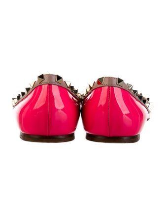 Valentino Rockstud Accents Patent Leather Ballet Flats