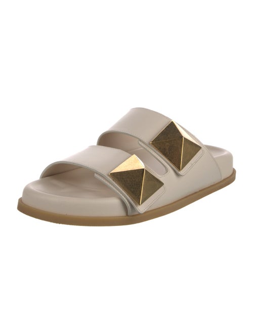 Valentino Rockstud Accents Leather Slides