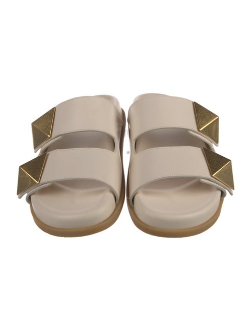 Valentino Rockstud Accents Leather Slides