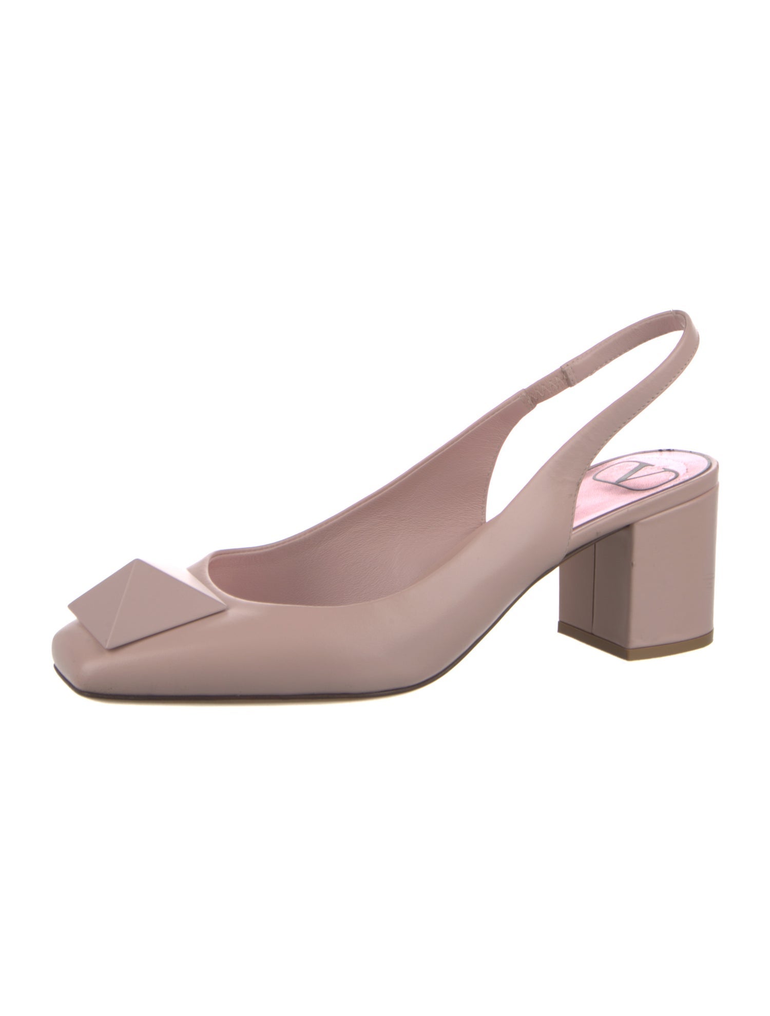 Valentino Rockstud Accents Leather Slingback Pumps