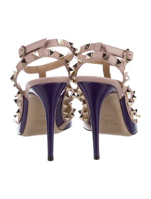 Valentino Rockstud Accents Patent Leather T-Strap Pumps