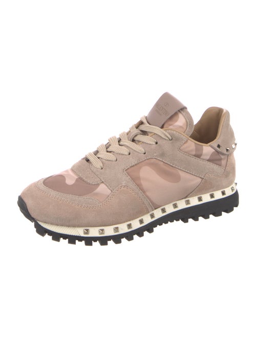 Valentino Rockstud Accents Suede Athletic Sneakers