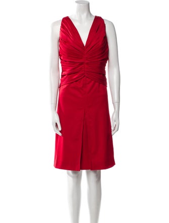 Valentino V-Neck Knee-Length Dress