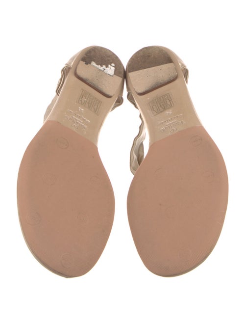 Valentino Satin Crystal Embellishments T-Strap Sandals