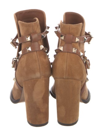 Valentino Rockstud Accents Suede Boots
