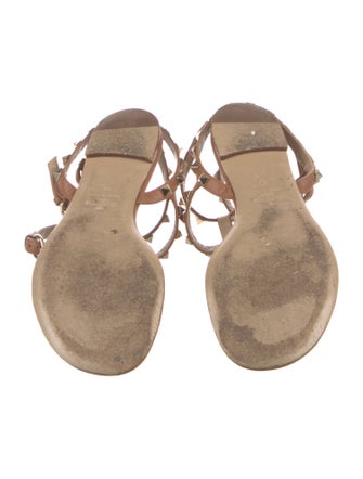 Valentino Rockstud Accents Leather Gladiator Sandals
