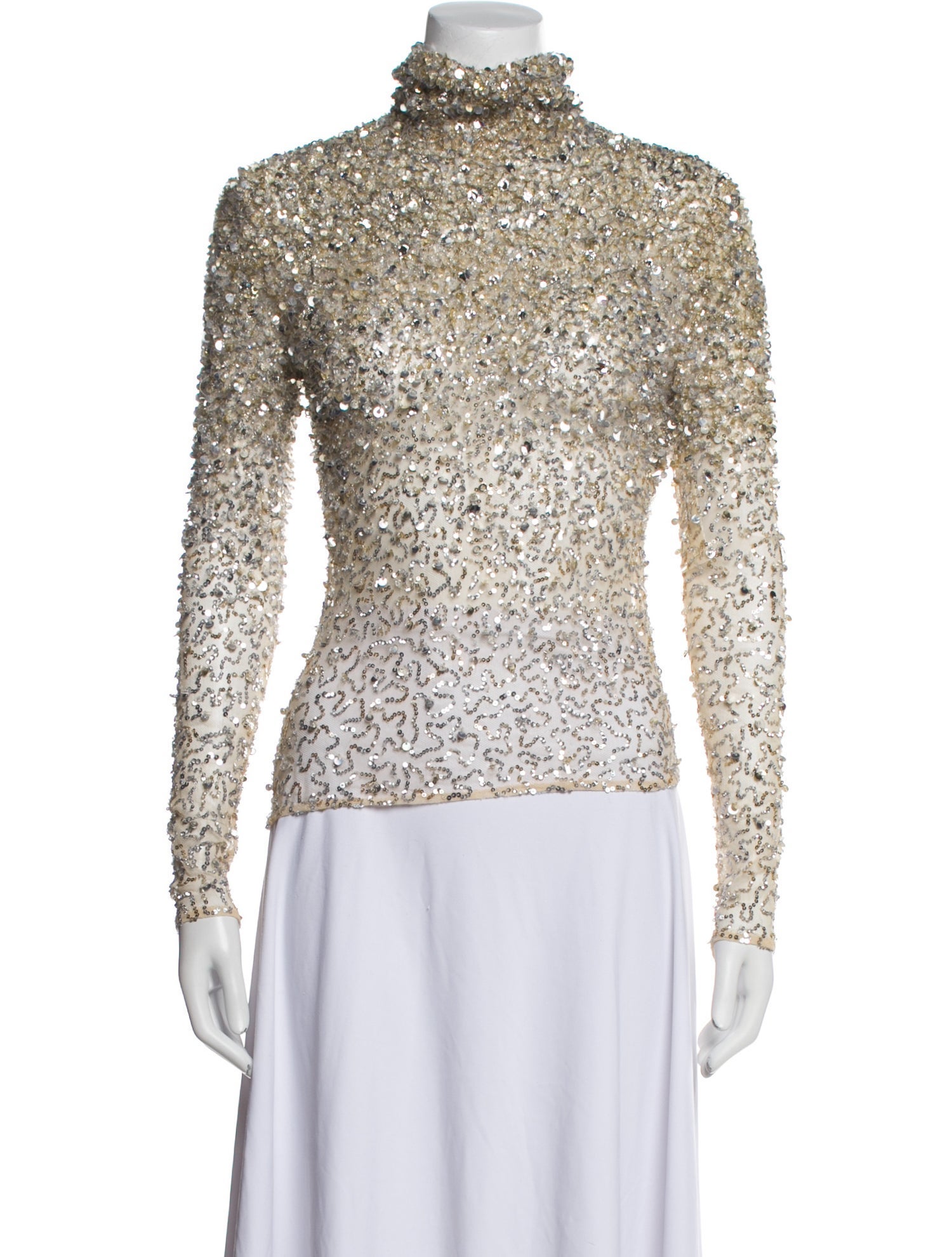 Valentino Sequin Lace Pattern Top