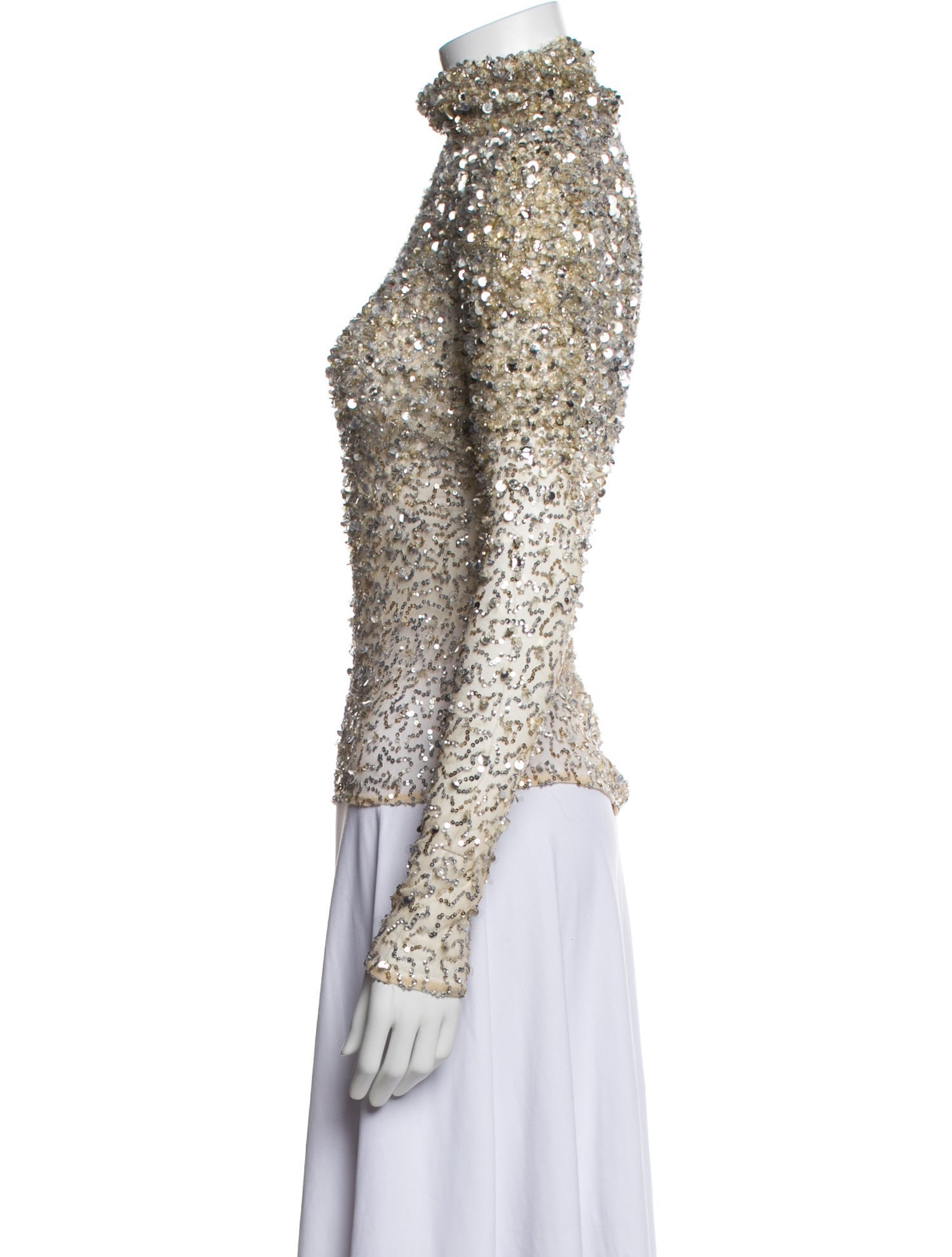 Valentino Sequin Lace Pattern Top