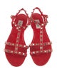 Valentino Rockstud Accents Rubber T-Strap Sandals
