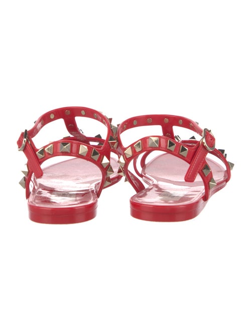 Valentino Rockstud Accents Rubber T-Strap Sandals