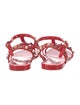 Valentino Rockstud Accents Rubber T-Strap Sandals