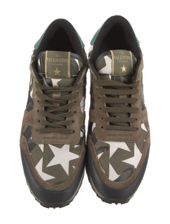 Valentino Rockstud Accents Leather Sneakers