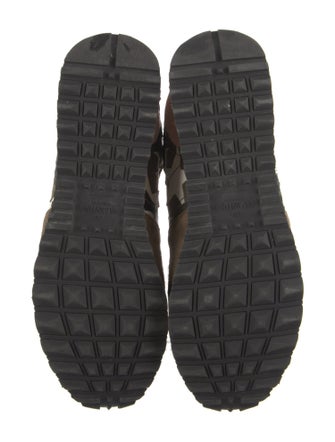 Valentino Rockstud Accents Leather Sneakers