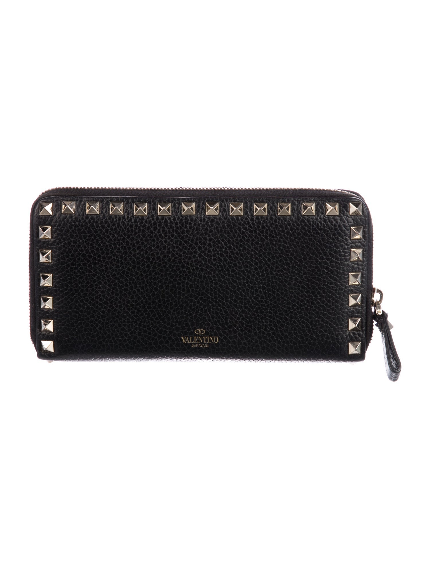 Valentino Rockstud Accents Leather Continental Wallet
