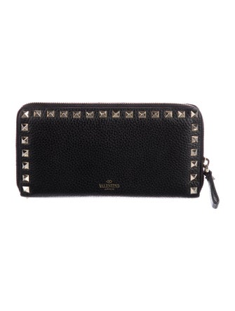 Valentino Rockstud Accents Leather Continental Wallet