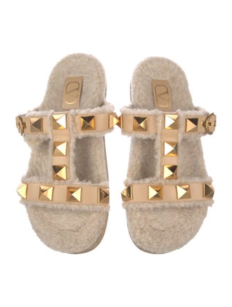 Valentino Rockmance Accents Leather Slides