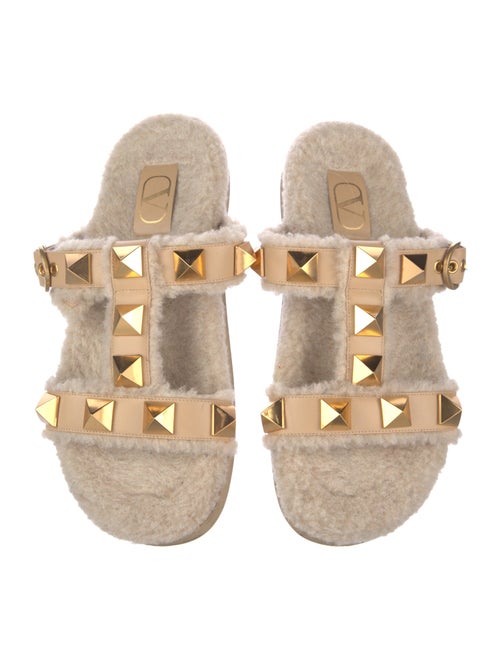 Valentino Rockmance Accents Leather Slides