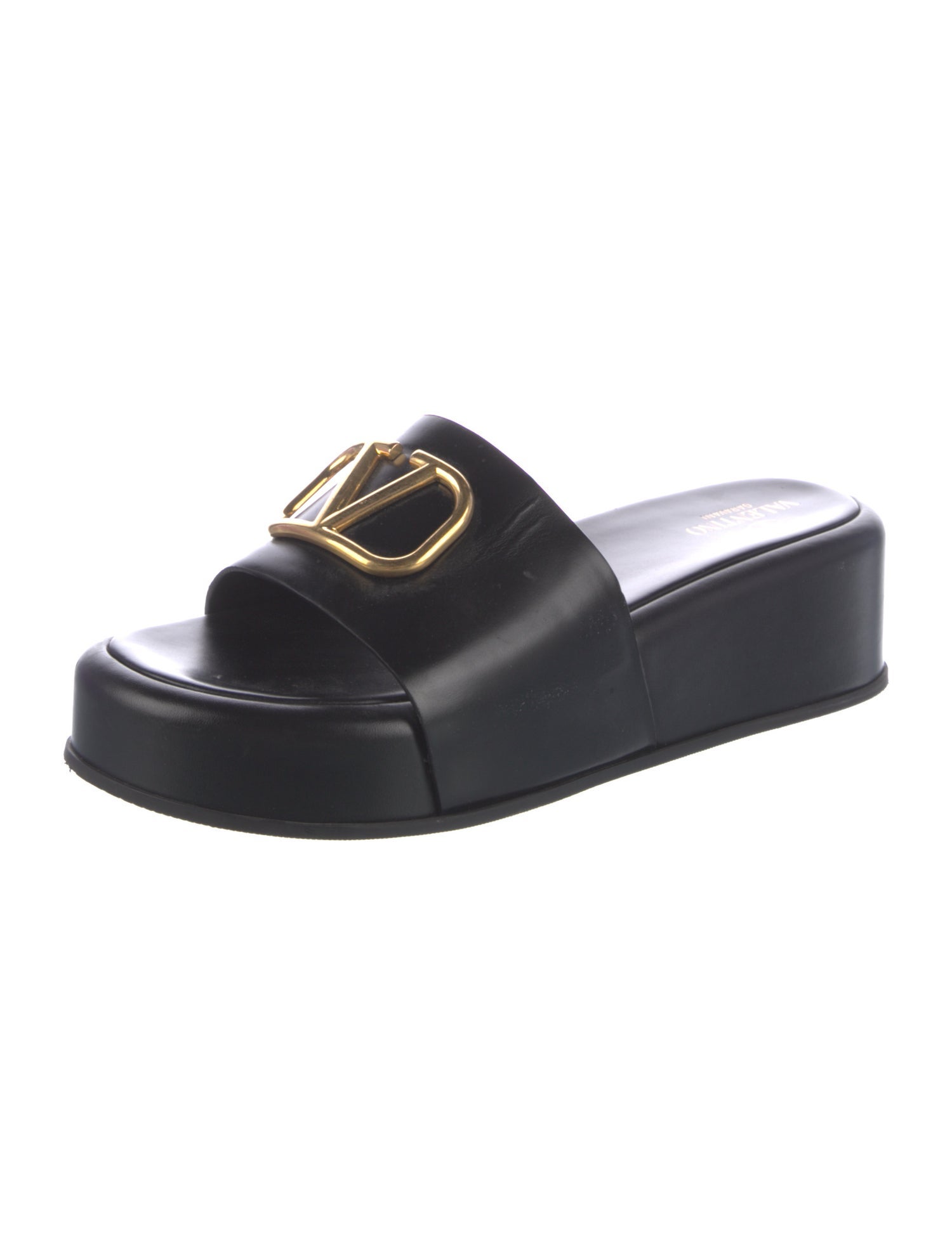 Valentino Leather Slides