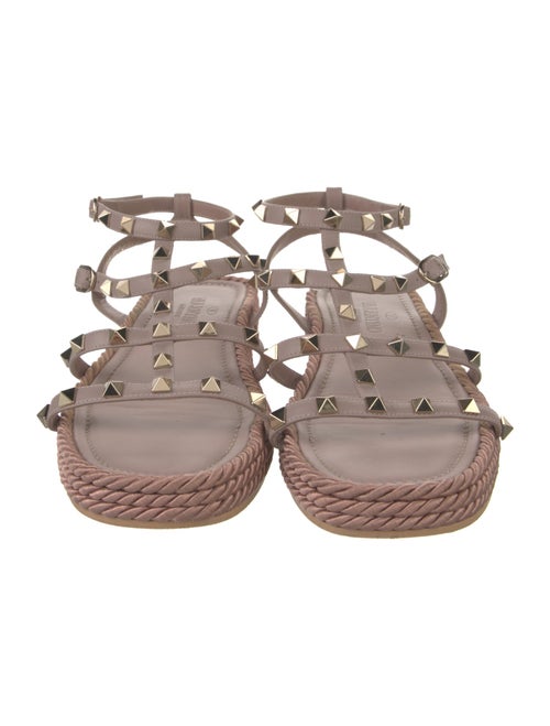 Valentino Rockstud Accents Leather Espadrilles
