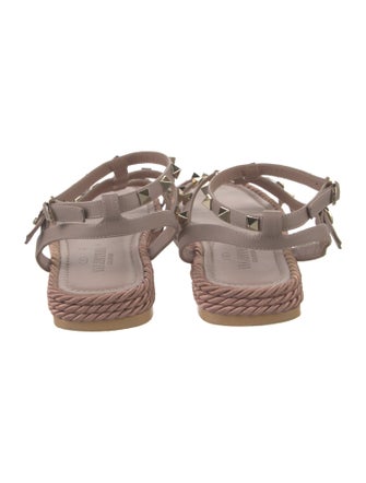 Valentino Rockstud Accents Leather Espadrilles