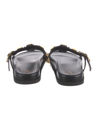 Valentino Rockstud Accents Leather Slides