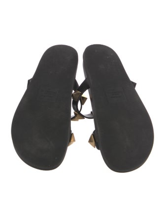 Valentino Rockstud Accents Leather Slides