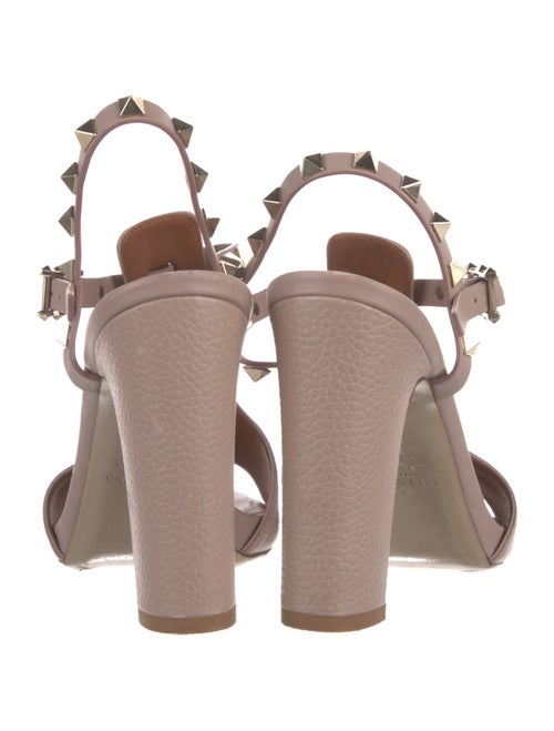 Valentino Rockstud Accents Leather T-Strap Sandals