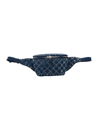 Valentino Denim Rockstud Waist Bag