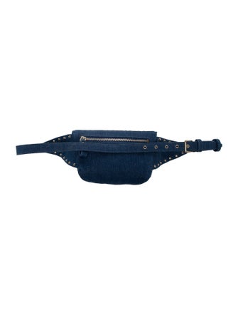 Valentino Denim Rockstud Waist Bag