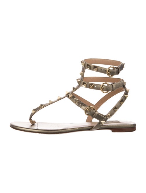Valentino Rockstud Accents Leather Gladiator Sandals