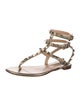 Valentino Rockstud Accents Leather Gladiator Sandals