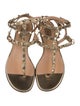 Valentino Rockstud Accents Leather Gladiator Sandals