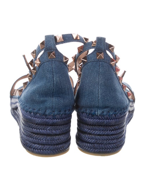 Valentino Rockstud Accents Denim Espadrilles