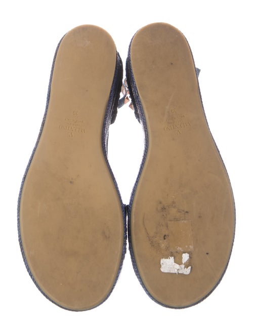 Valentino Rockstud Accents Denim Espadrilles