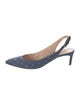 Valentino Quilted Pattern Denim Slingback Pumps