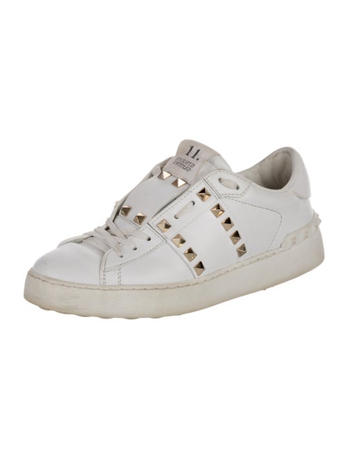 Valentino Rockstud Accents Leather Sneakers