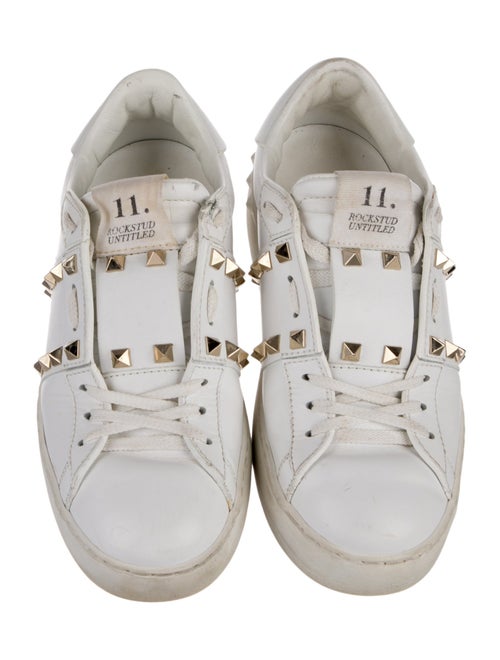 Valentino Rockstud Accents Leather Sneakers